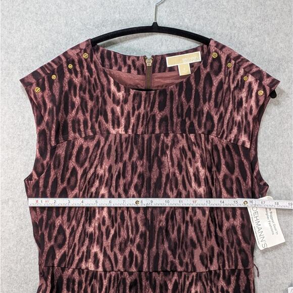 NWT Michael Kors Sheath Dress Purple Animal Print Knee Length Women’s Sz 8 - Picture 9 of 16
